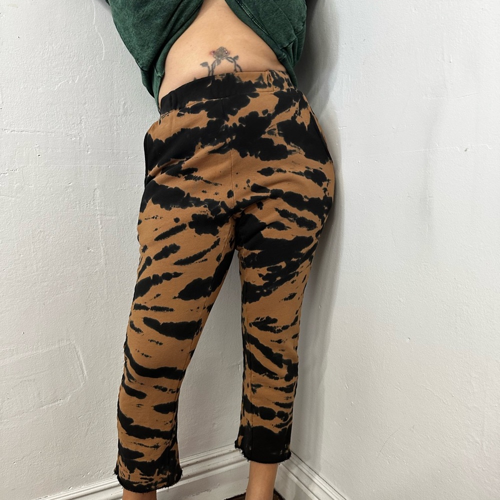 Ragtofab cotton tiger Tie-Dye Cropped Pants